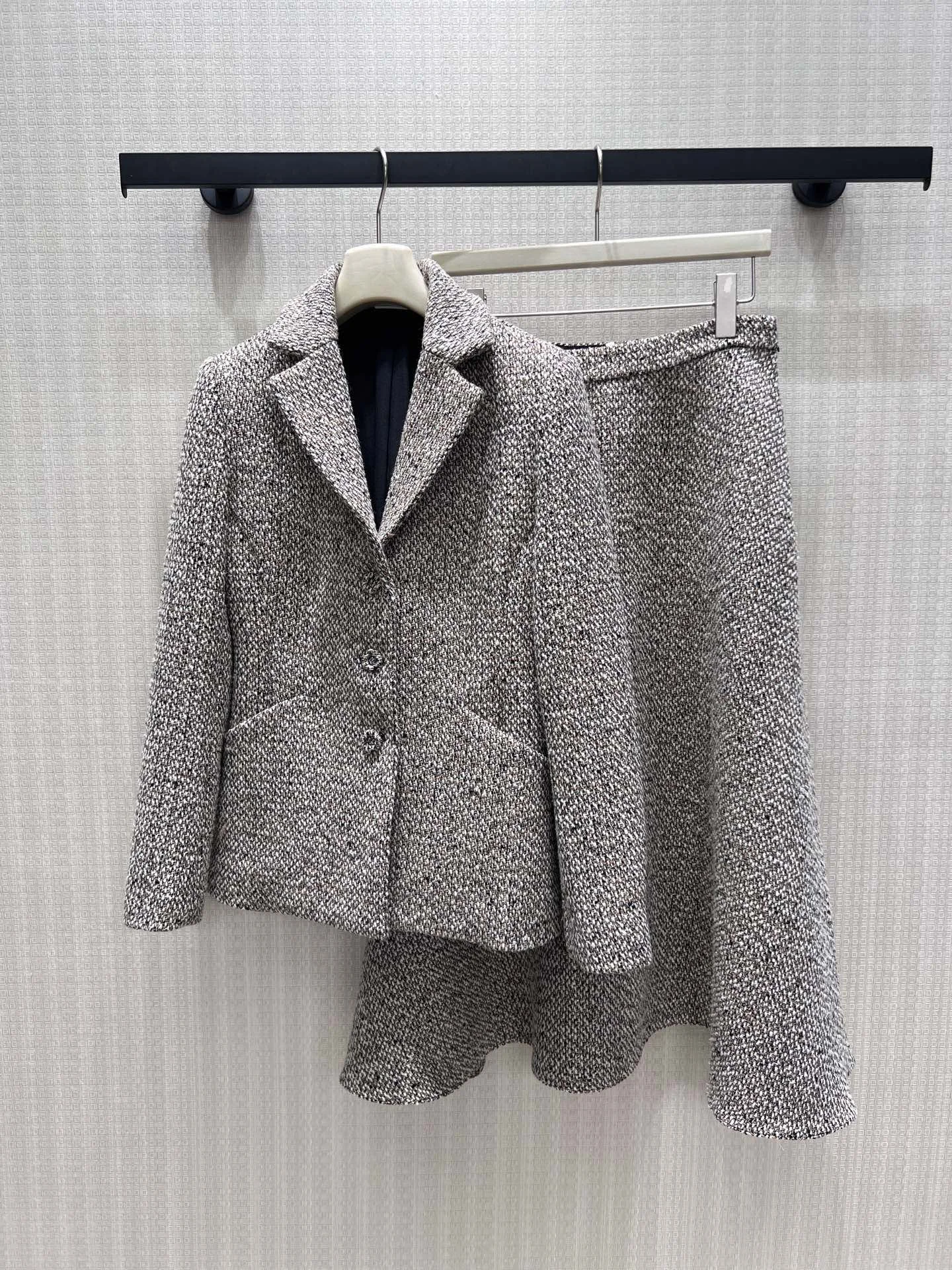 DIOR Suits Tweed Blend Gray-Black 36-40 B15202609061798 - Image 8