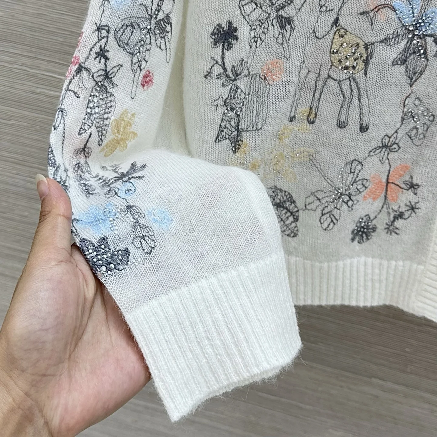 DIOR Sweaters Alpaca Wool Nylon White-Multi 36-40 C55202609061151 - Image 6