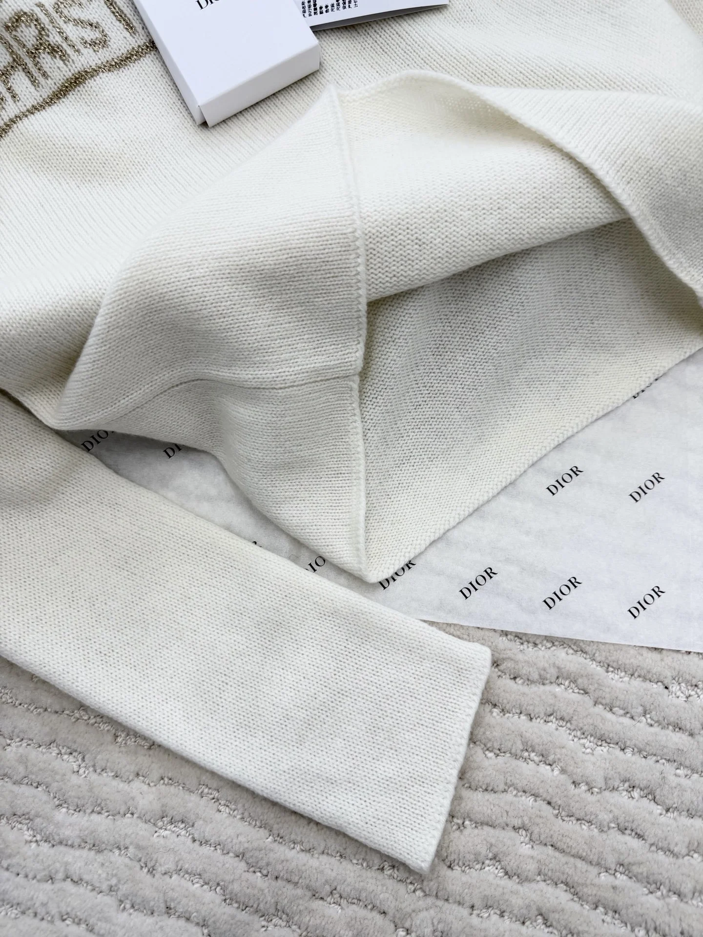 DIOR Sweaters Cashmere Cream-Gold S-M-L C85202609061006 - Image 6