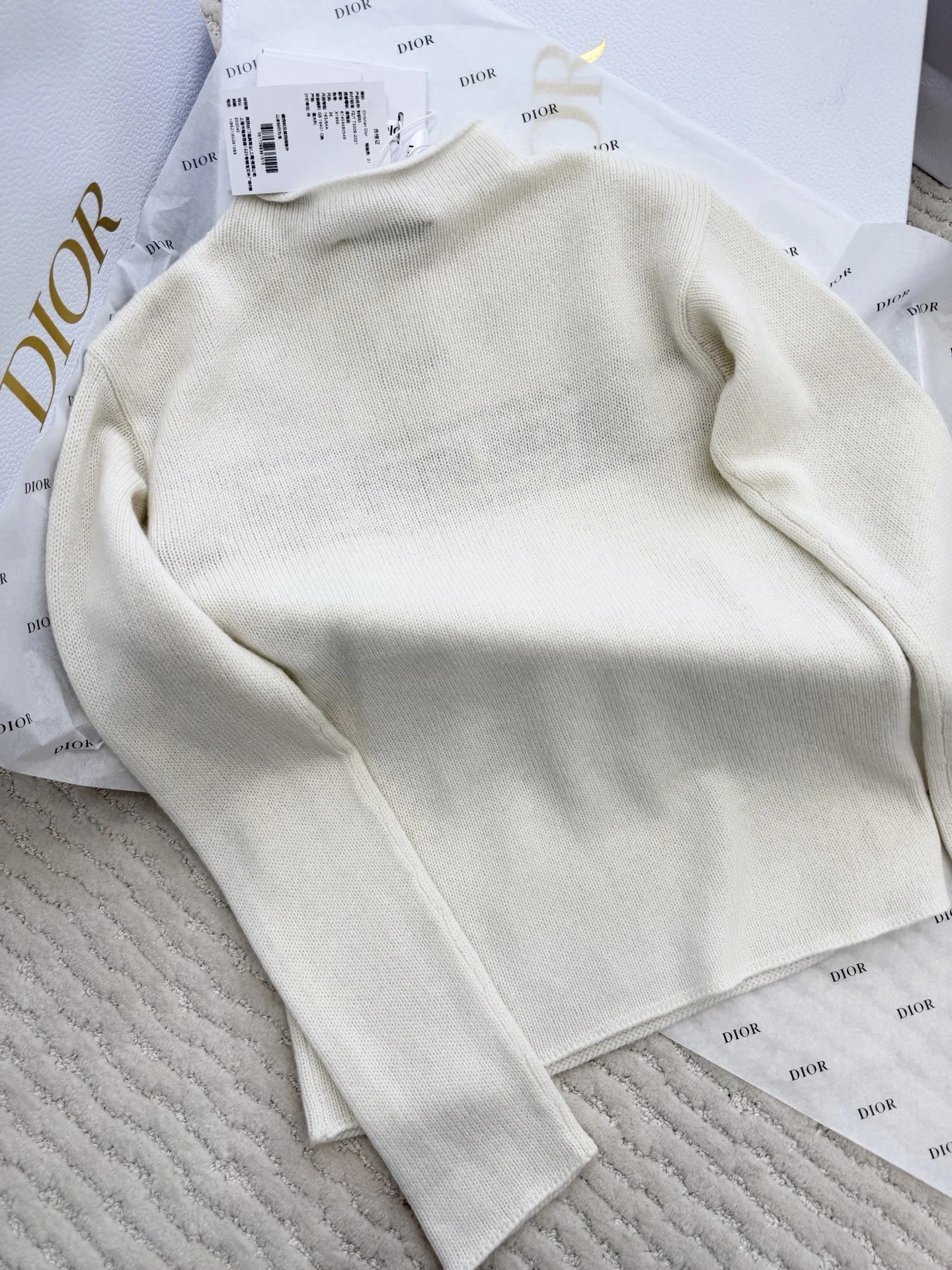 DIOR Sweaters Cashmere Cream-Gold S-M-L C85202609061006 - Image 9