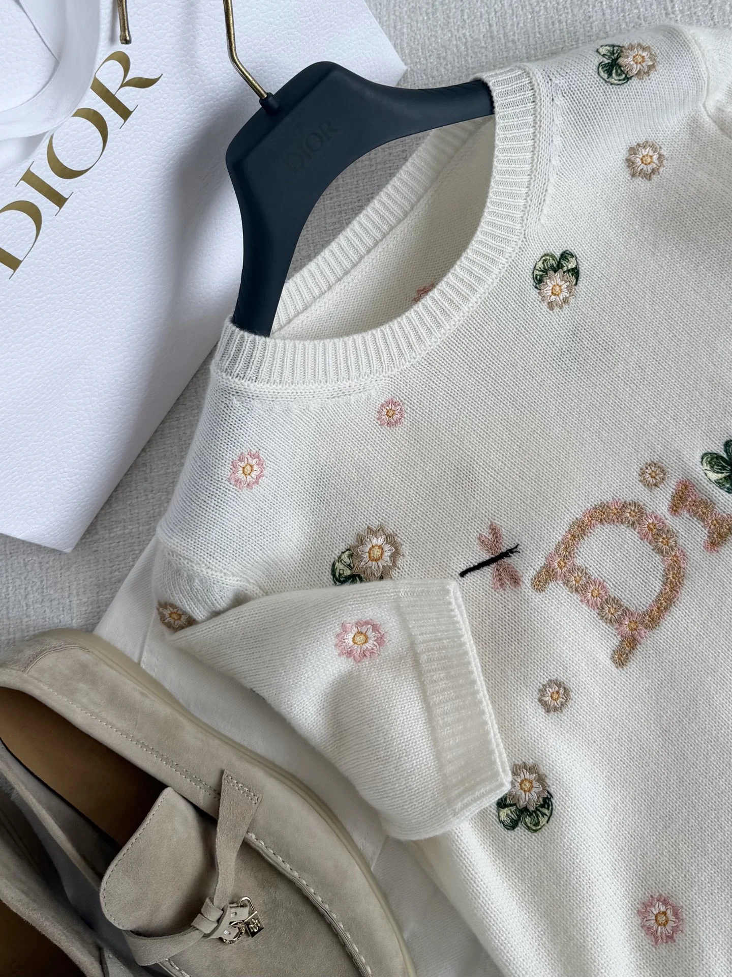 DIOR Sweaters Cashmere Cream-Pink S-L C35202609061999 - Image 2