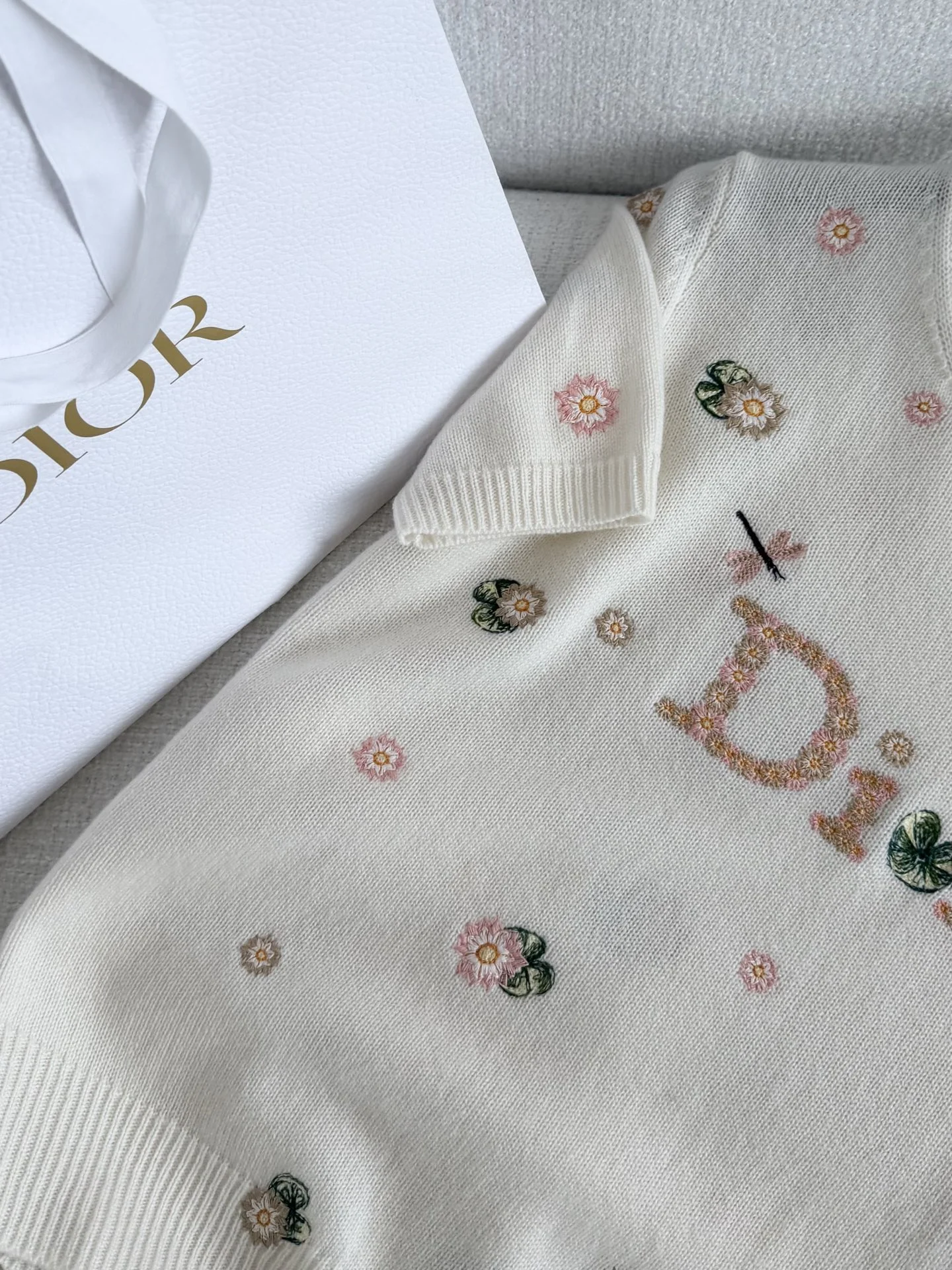 DIOR Sweaters Cashmere Cream-Pink S-L C35202609061999 - Image 3