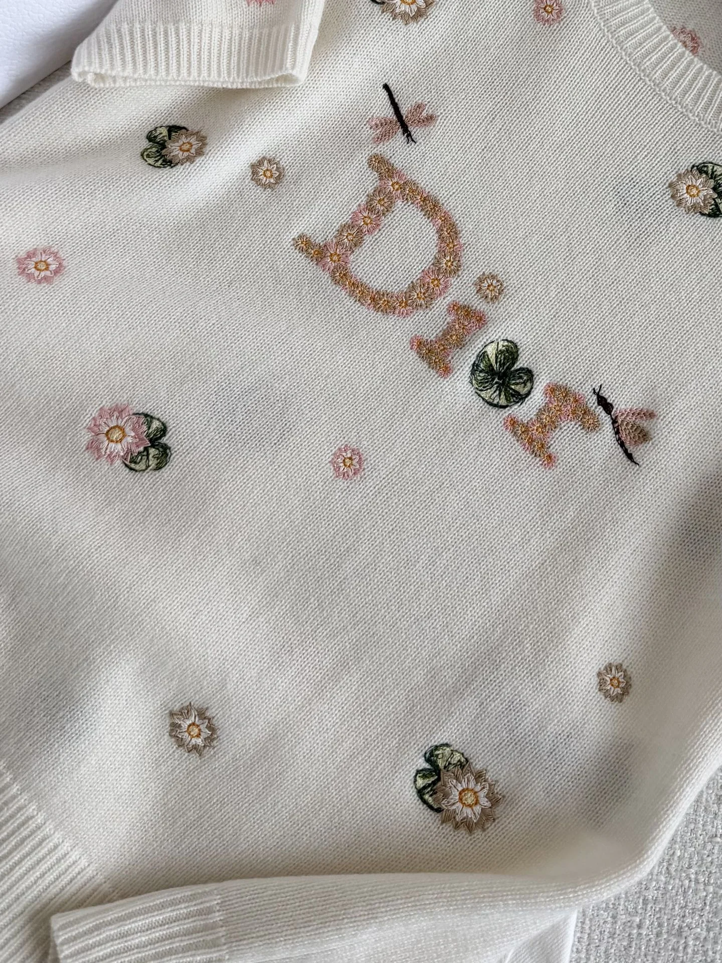 DIOR Sweaters Cashmere Cream-Pink S-L C35202609061999 - Image 4
