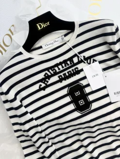 Alternative view of DIOR Sweaters Cashmere Silk White-Black S-L C25202609062951