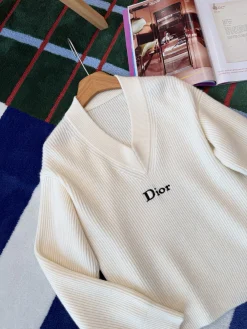 Alternative view of DIOR Sweaters Cashmere Wool Cream-Black S-M-L E25202609060030