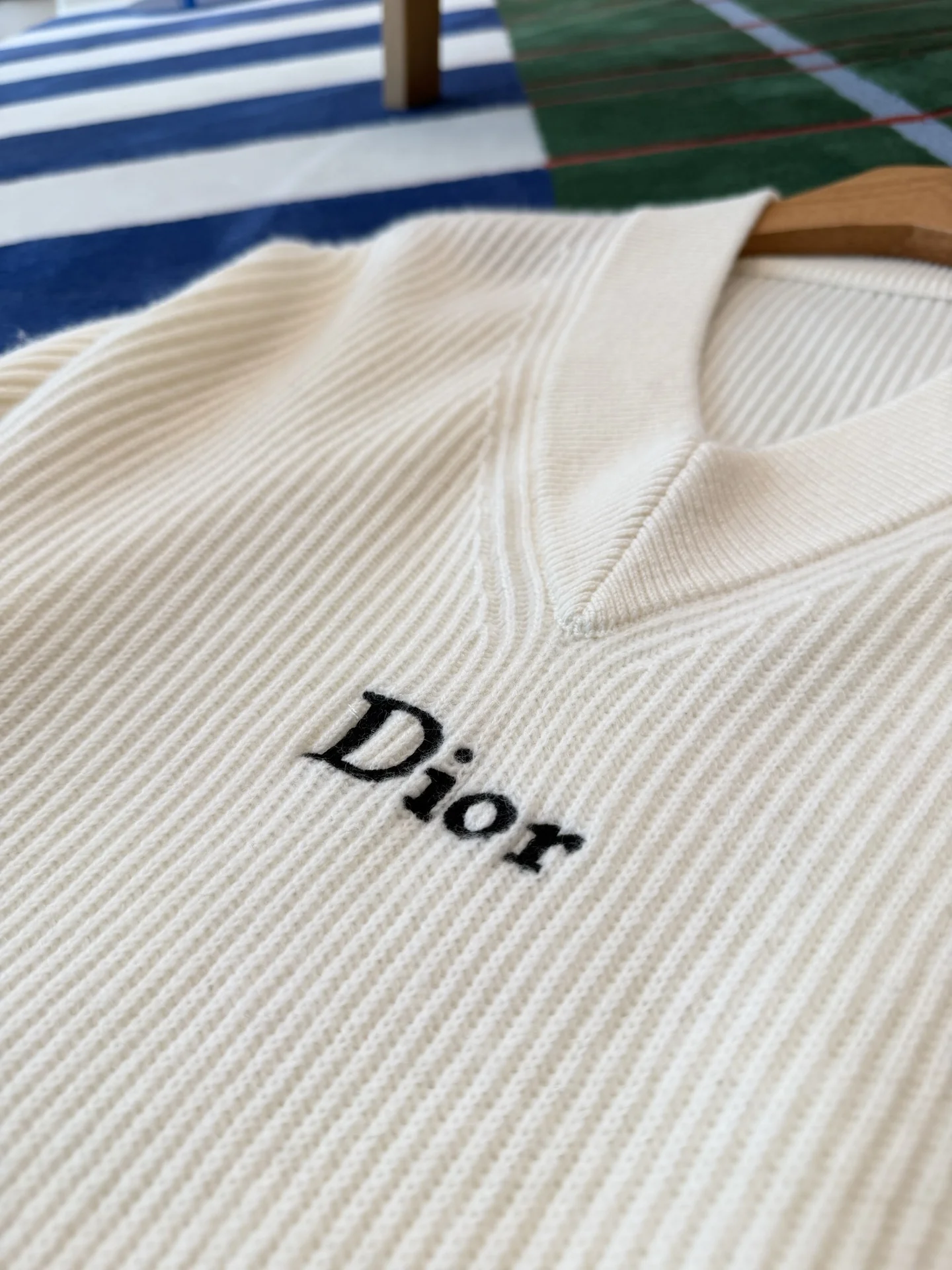 DIOR Sweaters Cashmere Wool Cream-Black S-M-L E25202609060030 - Image 3