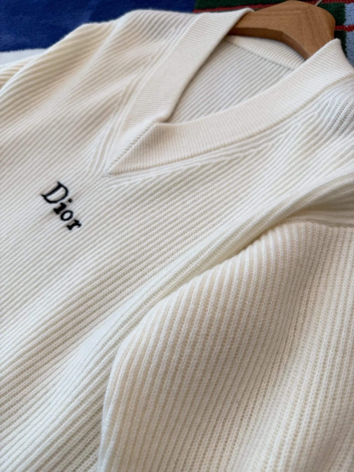 DIOR Sweaters Cashmere Wool Cream-Black S-M-L E25202609060030 - Image 4