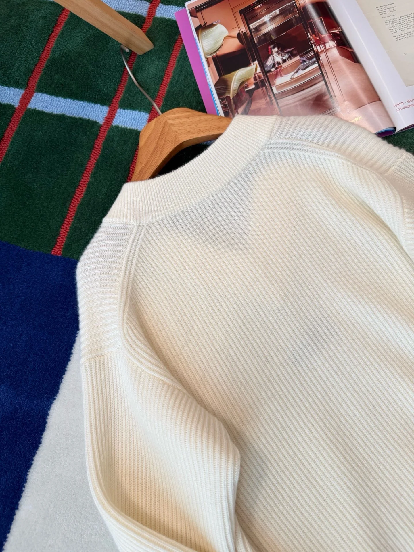 DIOR Sweaters Cashmere Wool Cream-Black S-M-L E25202609060030 - Image 9