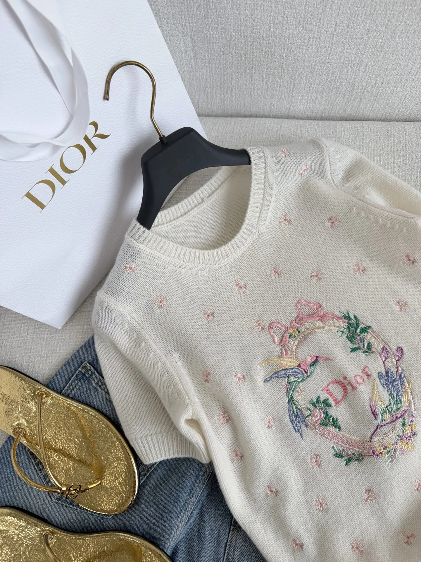 DIOR Sweaters Cream-Pink S-L B75202609063087 - Image 2