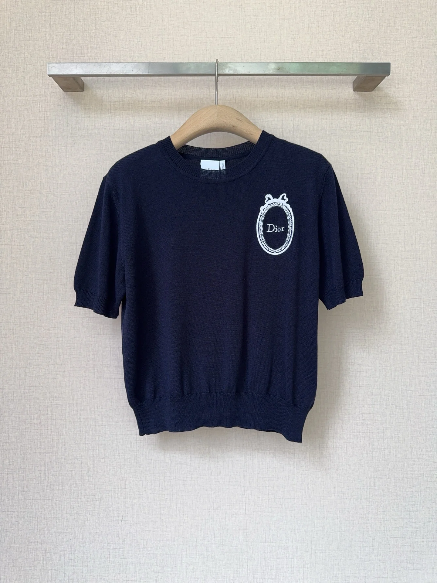 DIOR Sweaters Fine Knit Navy Blue-White S M L A90202609061516
