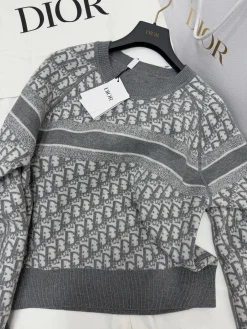 DIOR Sweaters Knit Fabric Grey-White S-L E15202609060296