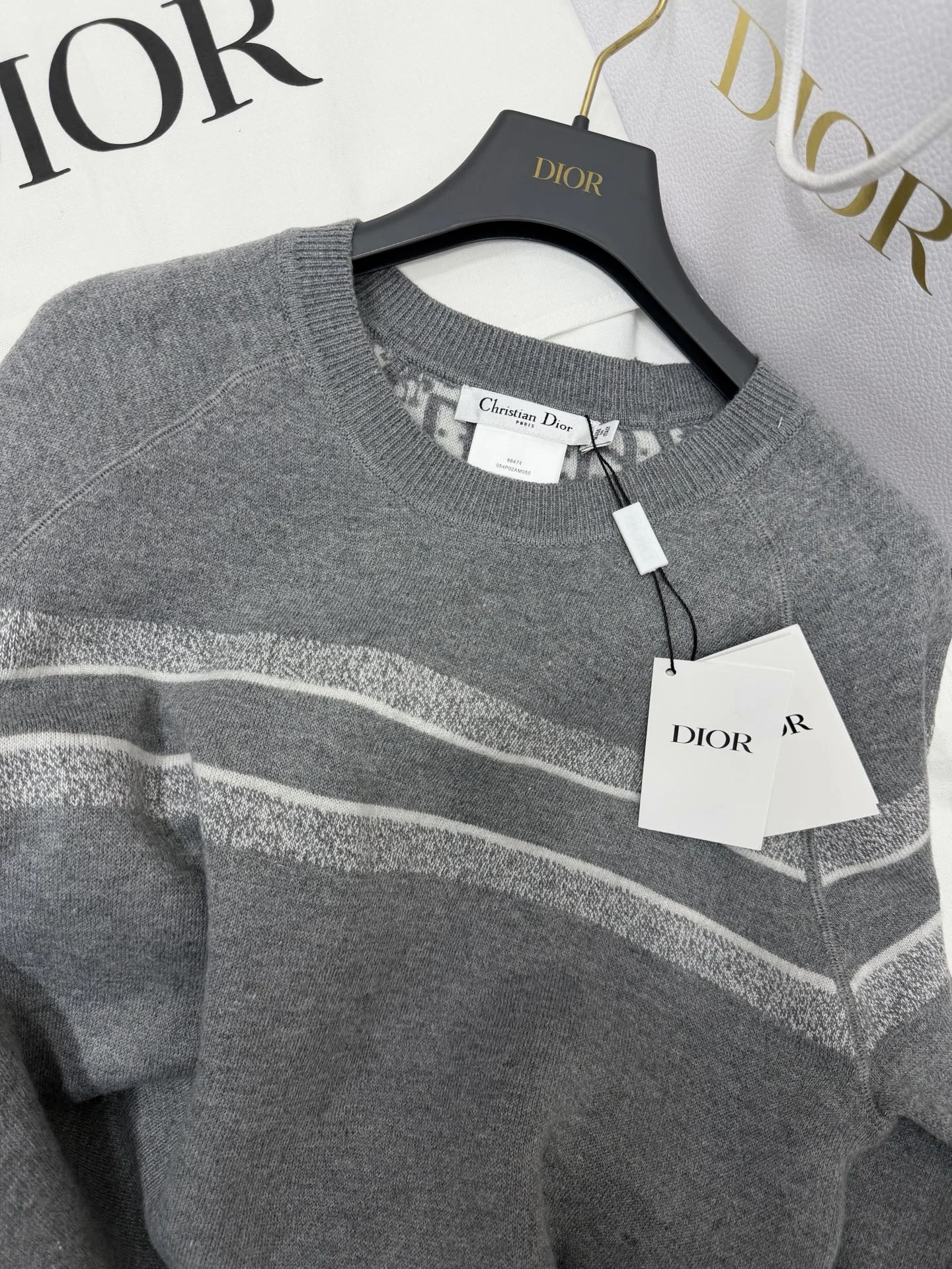 DIOR Sweaters Knit Fabric Grey-White S-L E15202609060296 - Image 5