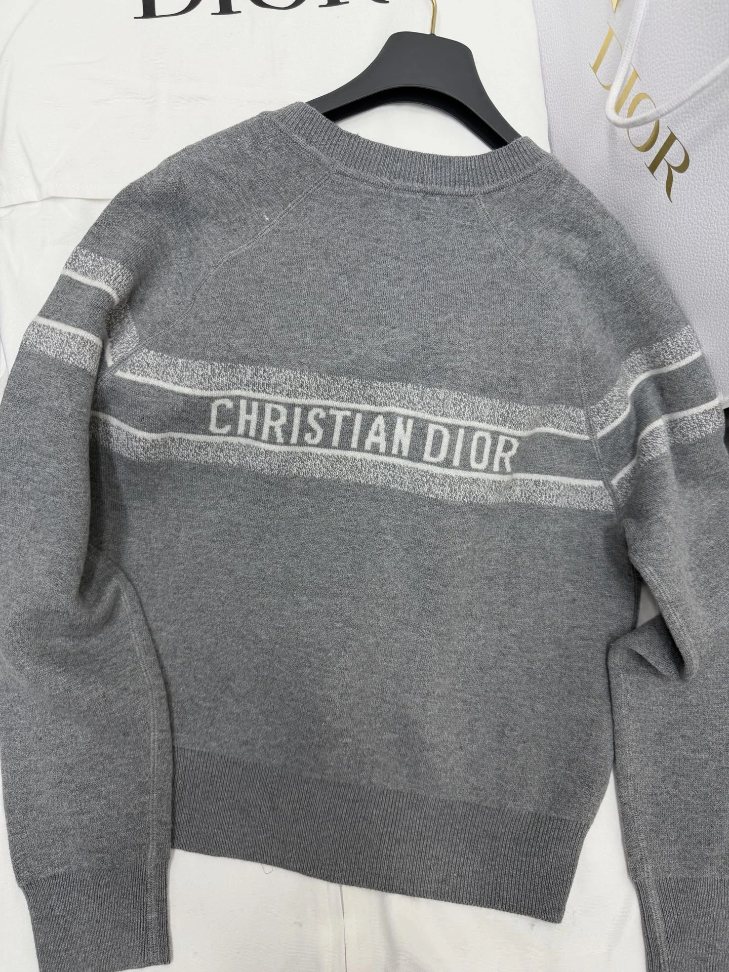 DIOR Sweaters Knit Fabric Grey-White S-L E15202609060296 - Image 9