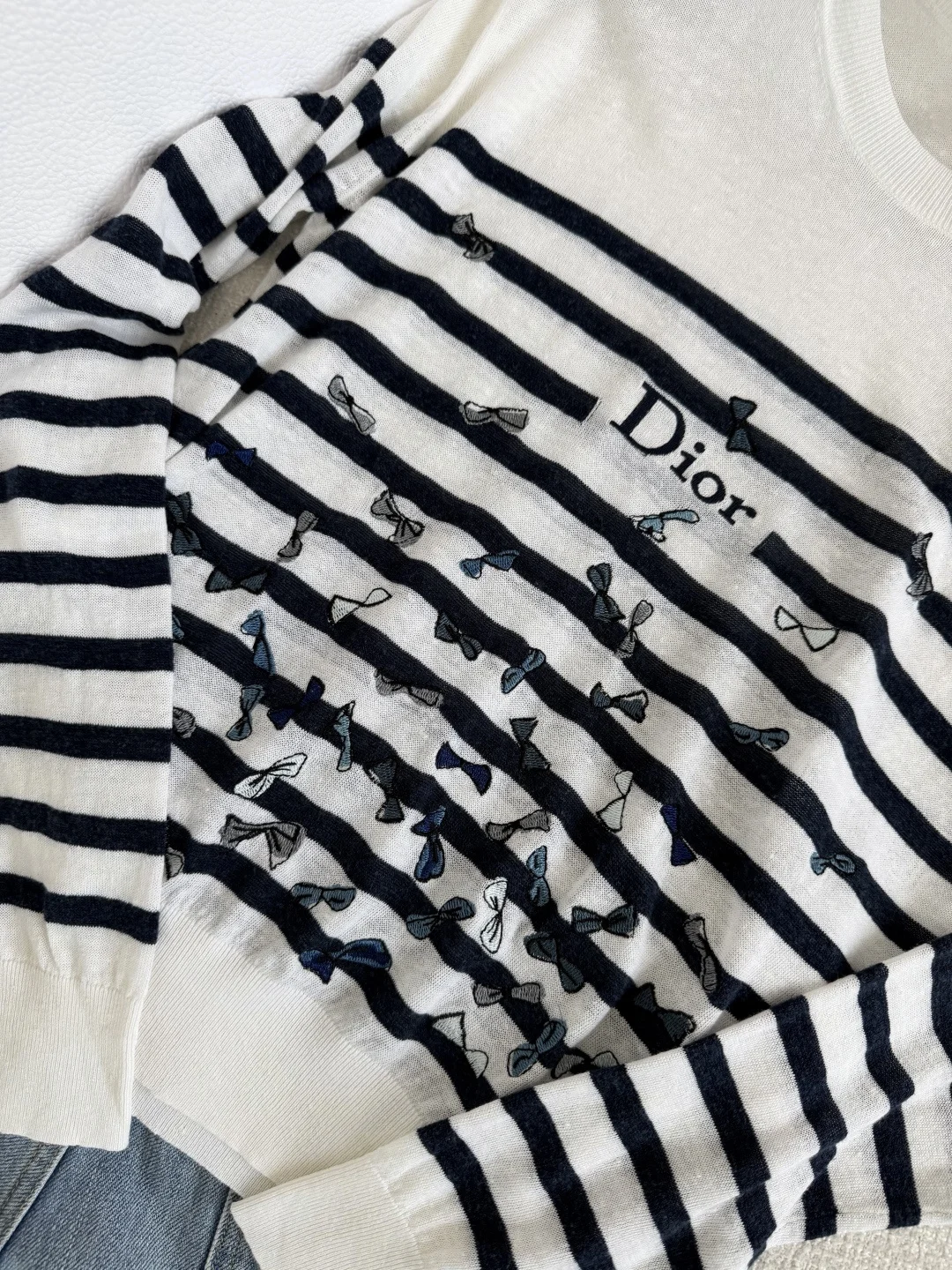 DIOR Sweaters Linen White-Navy S-L B75202609061055 - Image 4