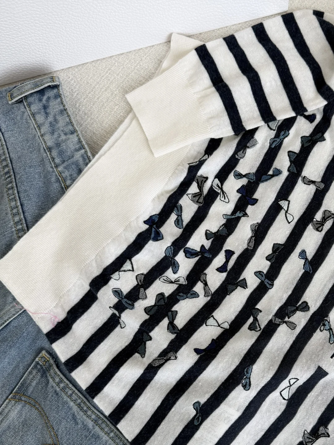 DIOR Sweaters Linen White-Navy S-L B75202609061055 - Image 6
