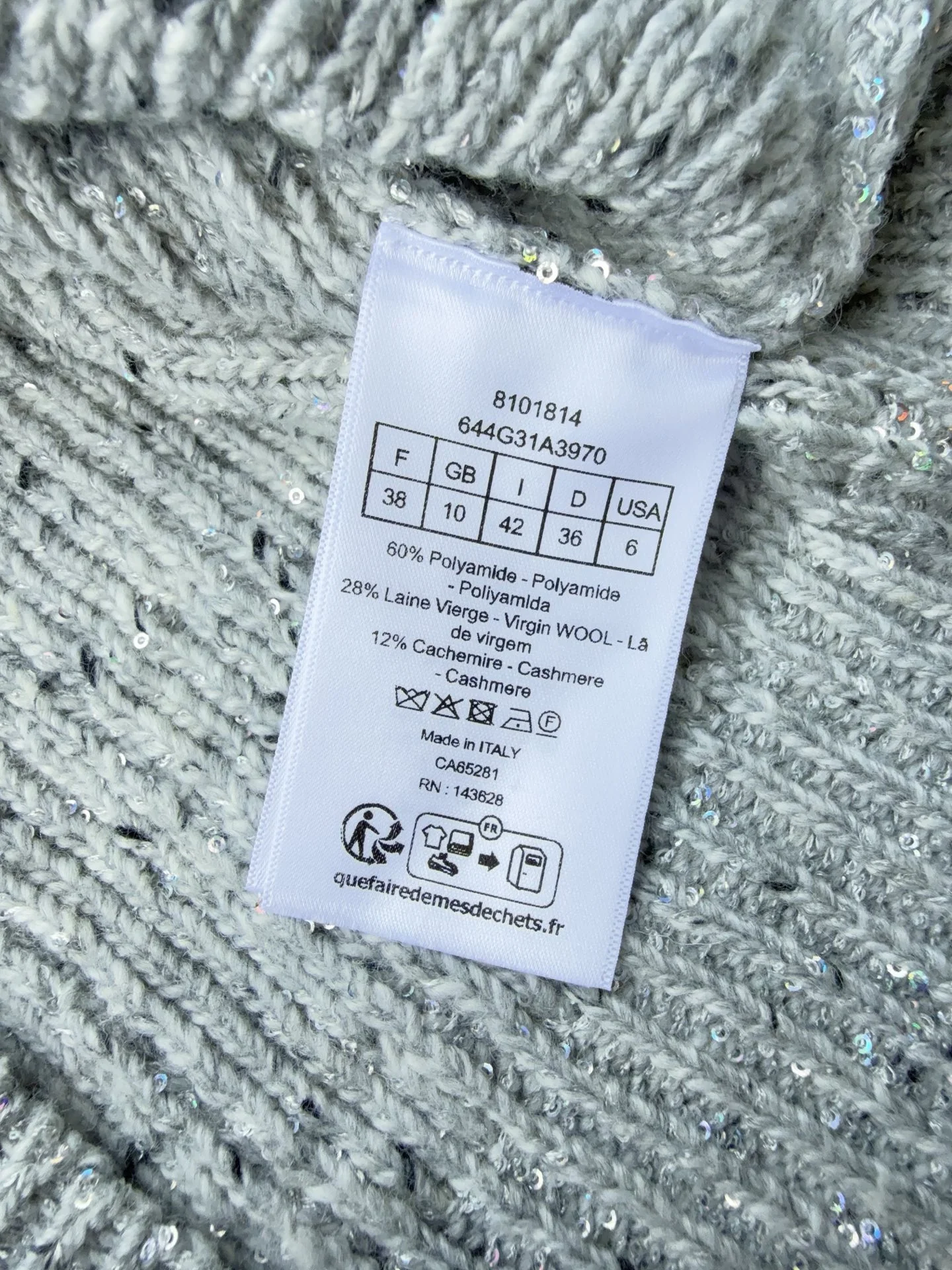 DIOR Sweaters Wool Cashmere Blend Grey-Silver 36-40 D30202609063608 - Image 8