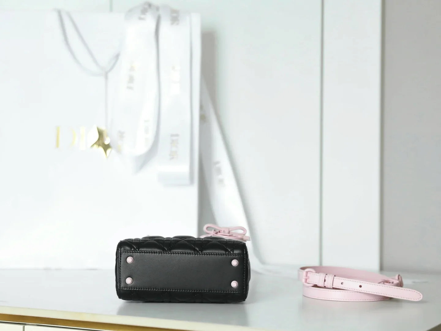 DIOR Top Handle Bags Lambskin Black-Pink 17X15X7CM I50202609090170 - Image 7