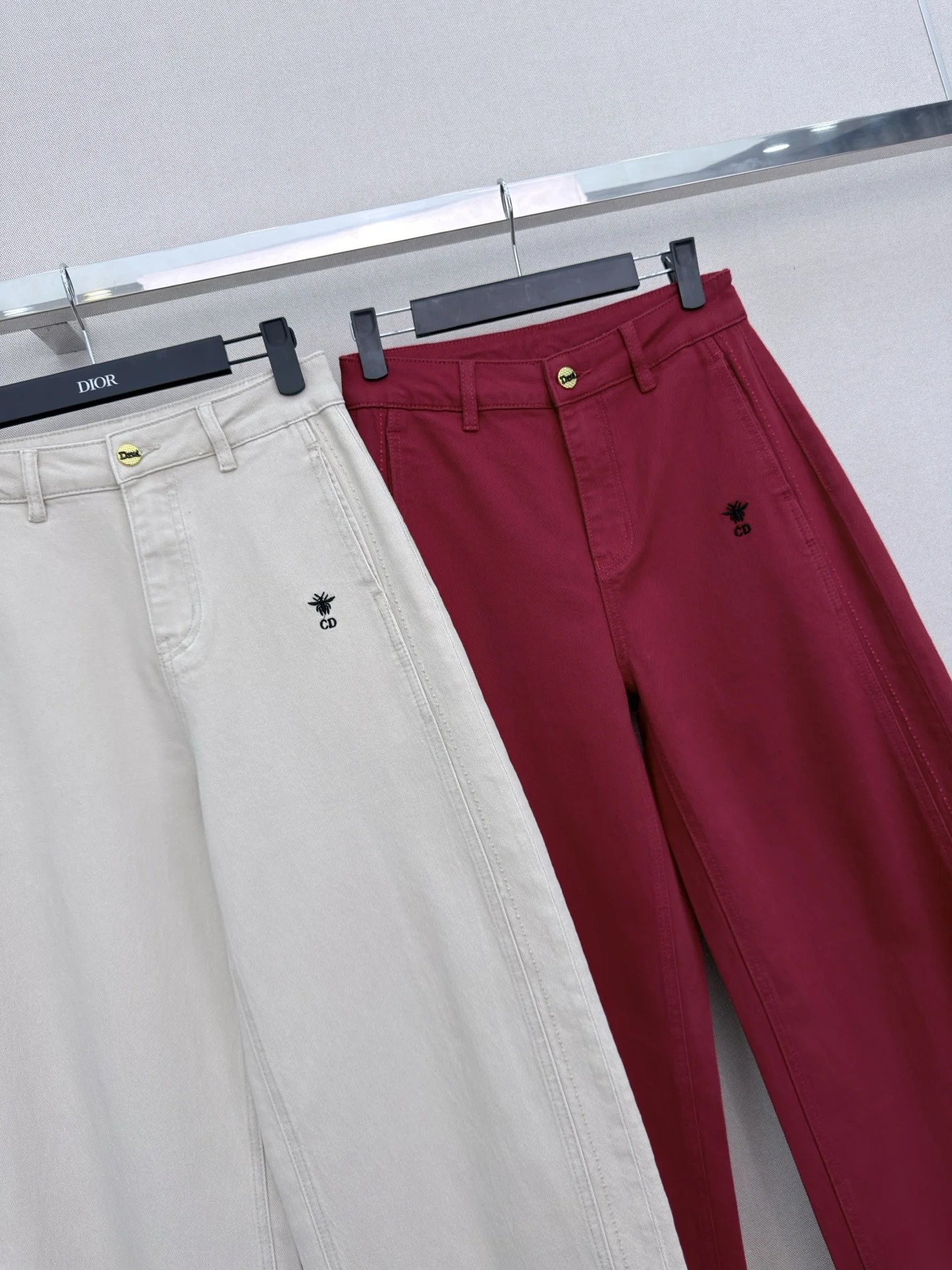 DIOR Trousers Beige-Burgundy S-L A90202609062652 - Image 2
