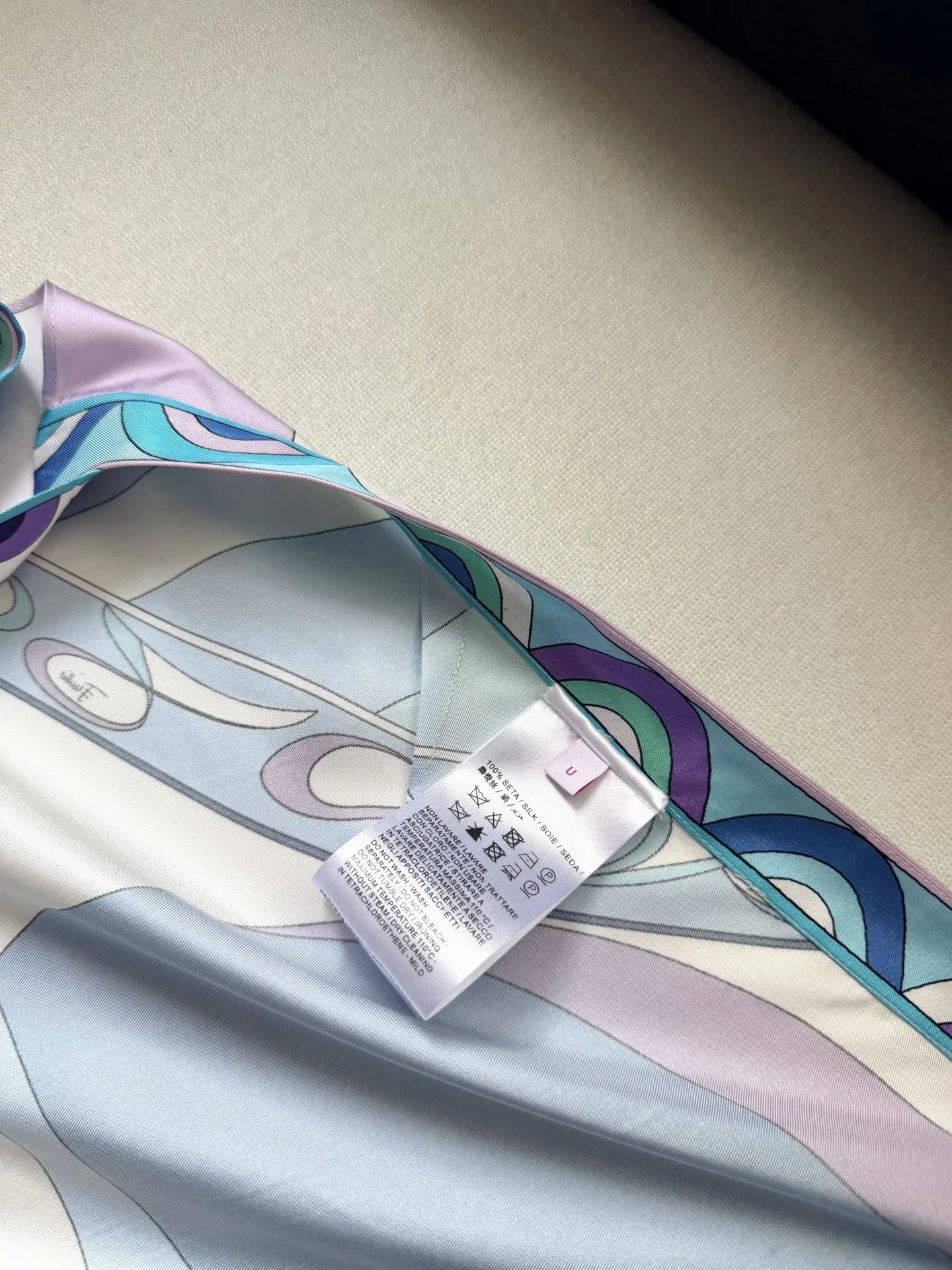ETRO T-shirts Silk Twill Blue-Purple-Green One Size C25202609062439 - Image 8