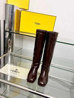FENDI Boots Calf Leather Brown EU35-40 D90202609110035