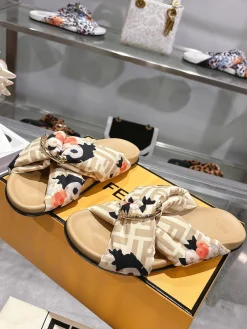 Alternative view of FENDI Slides Beige-Black-Orange-Gold EU35-46 A90202609110041