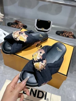 Alternative view of FENDI Slides Black-Gold EU35-46 A90202609110038