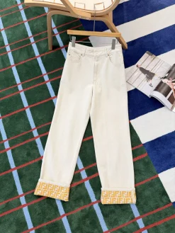 FENDI Trousers Denim Cream-Yellow S_M_L C65202609062787
