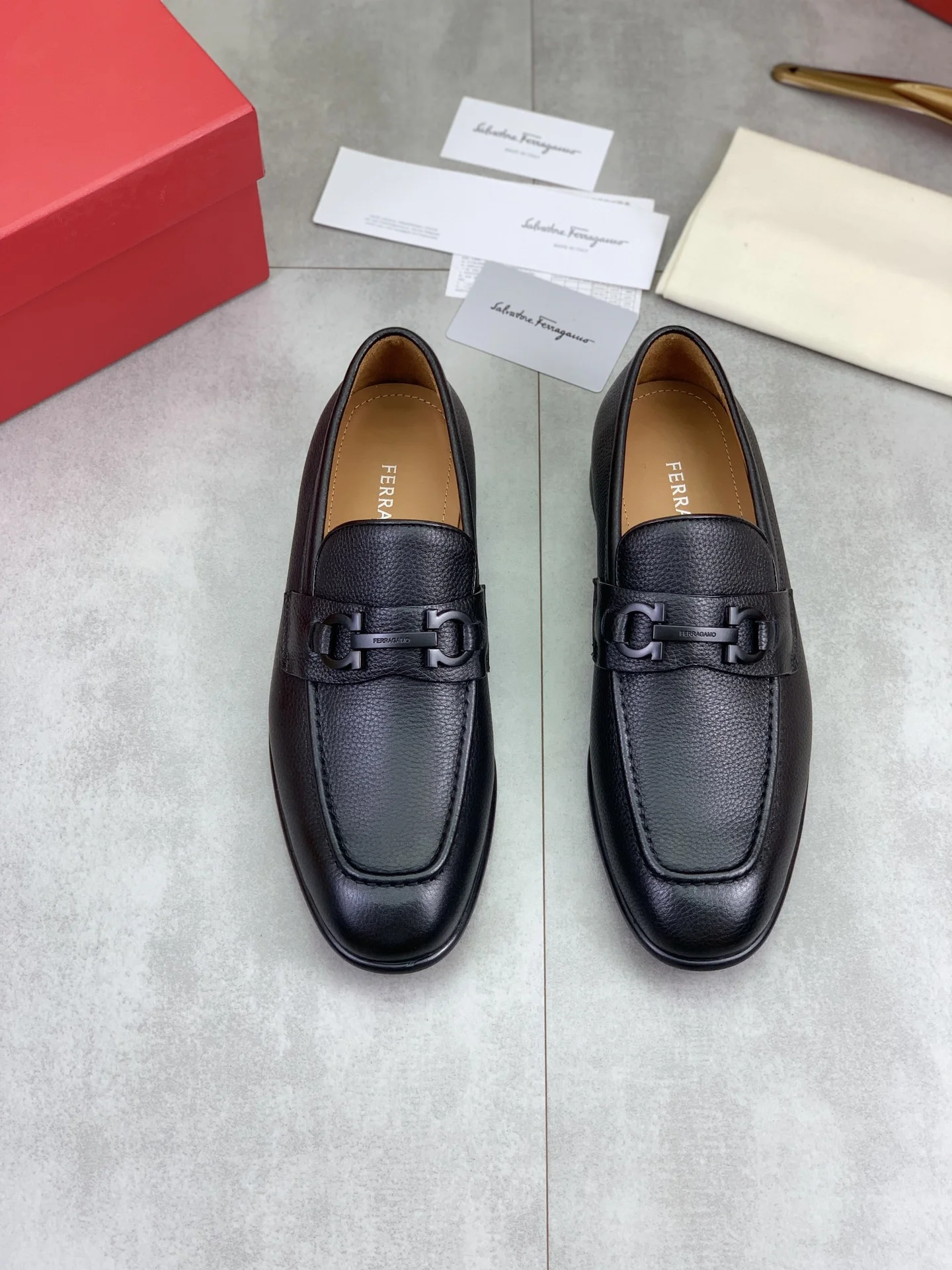 FERRAGAMO Formal Shoes Calf Leather Black EU39-44 C80202609110932 - Image 2