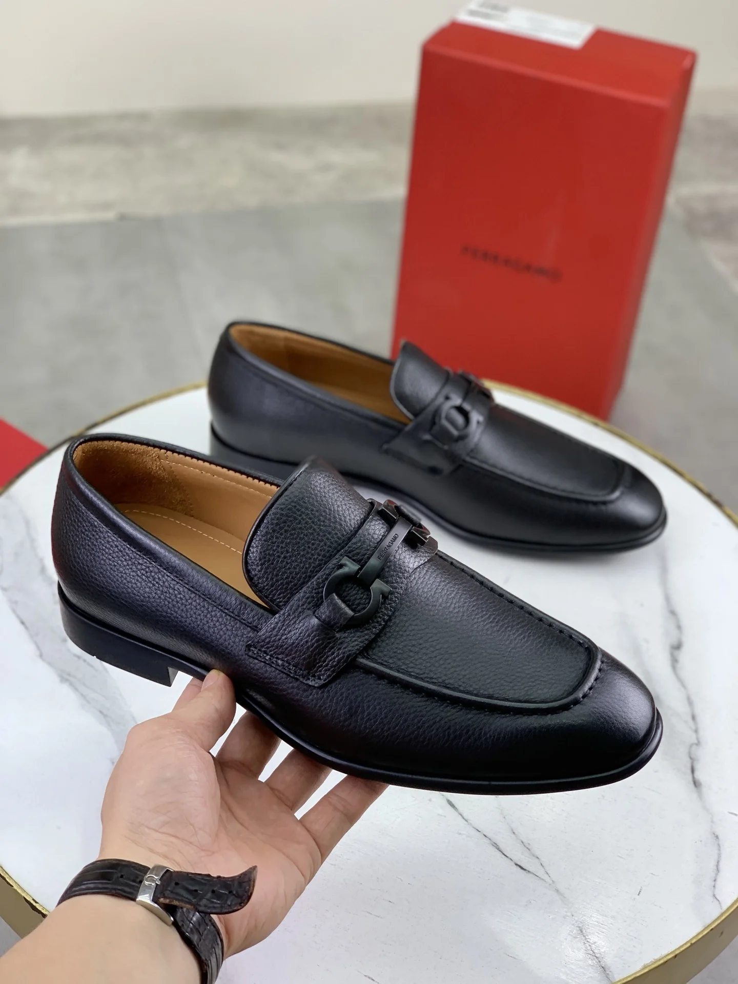 FERRAGAMO Formal Shoes Calf Leather Black EU39-44 C80202609110932 - Image 3
