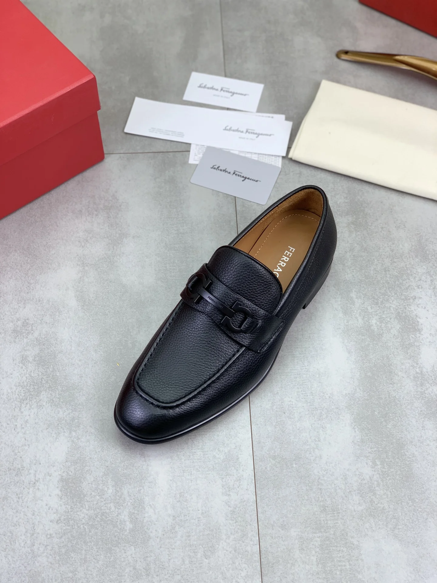 FERRAGAMO Formal Shoes Calf Leather Black EU39-44 C80202609110932 - Image 4