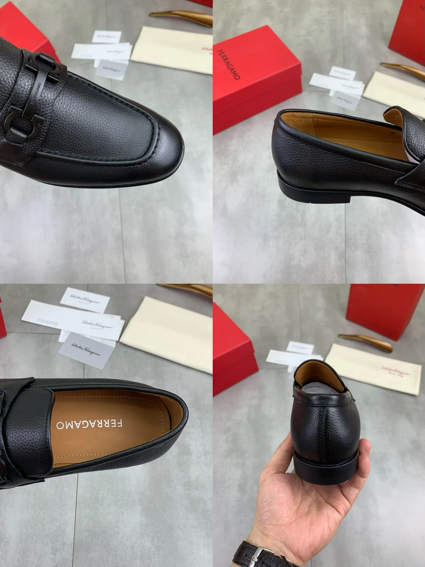 FERRAGAMO Formal Shoes Calf Leather Black EU39-44 C80202609110932 - Image 9