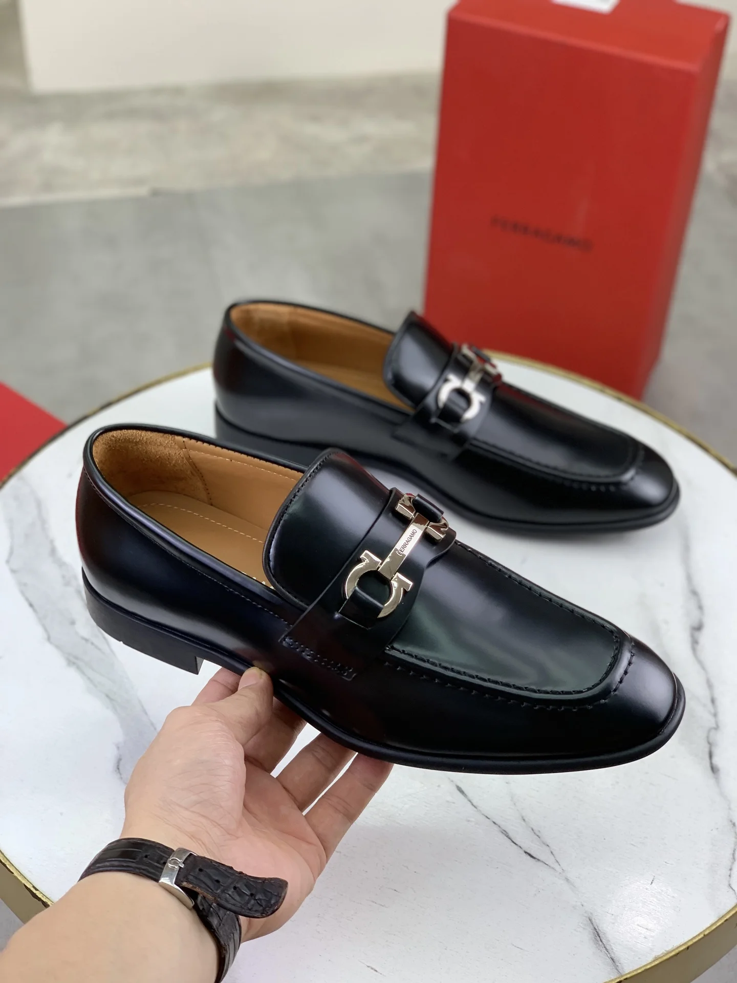 FERRAGAMO Formal Shoes Calf Leather Black-Silver EU39-44 C80202609110931 - Image 3