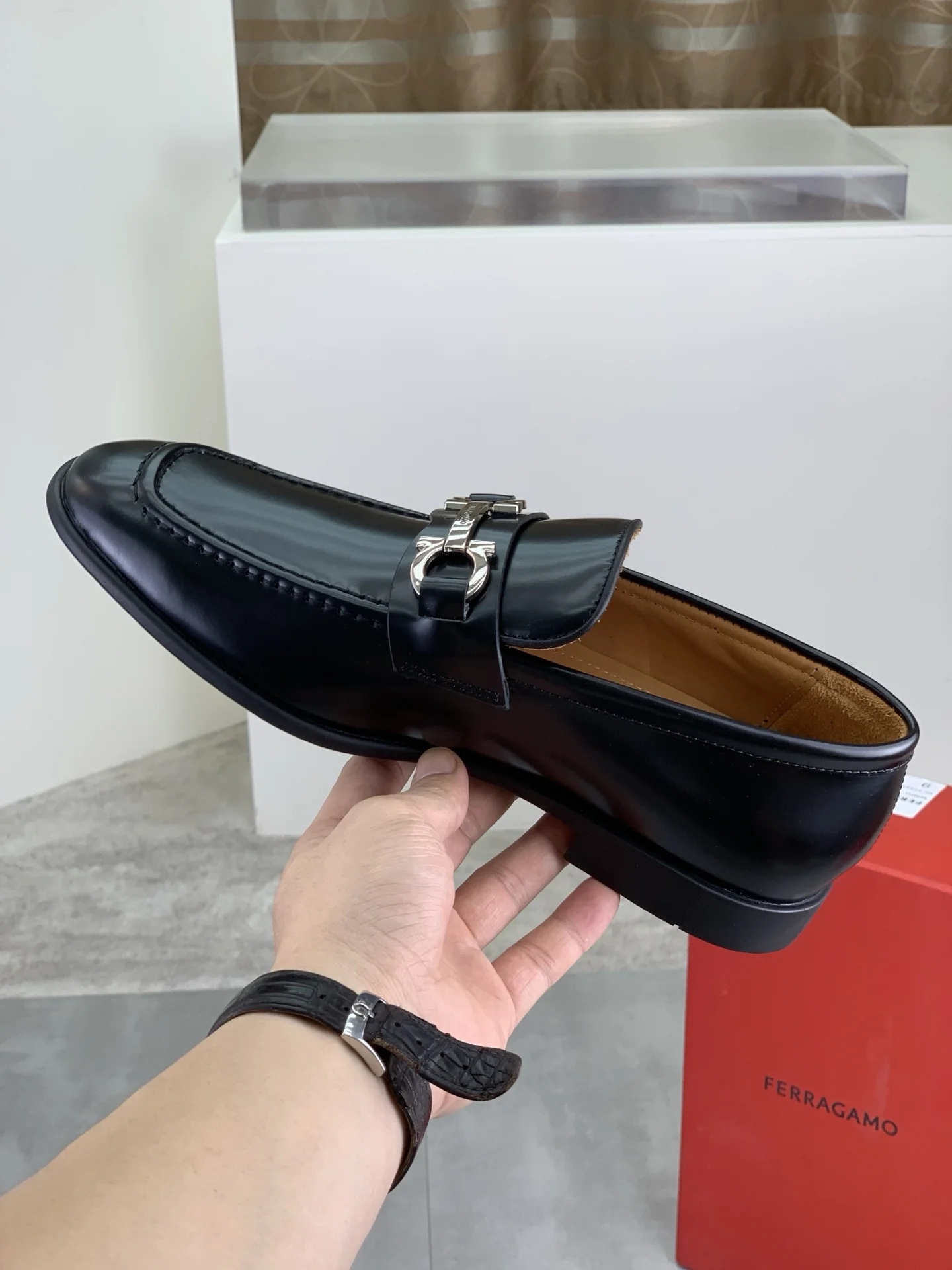 FERRAGAMO Formal Shoes Calf Leather Black-Silver EU39-44 C80202609110931 - Image 6