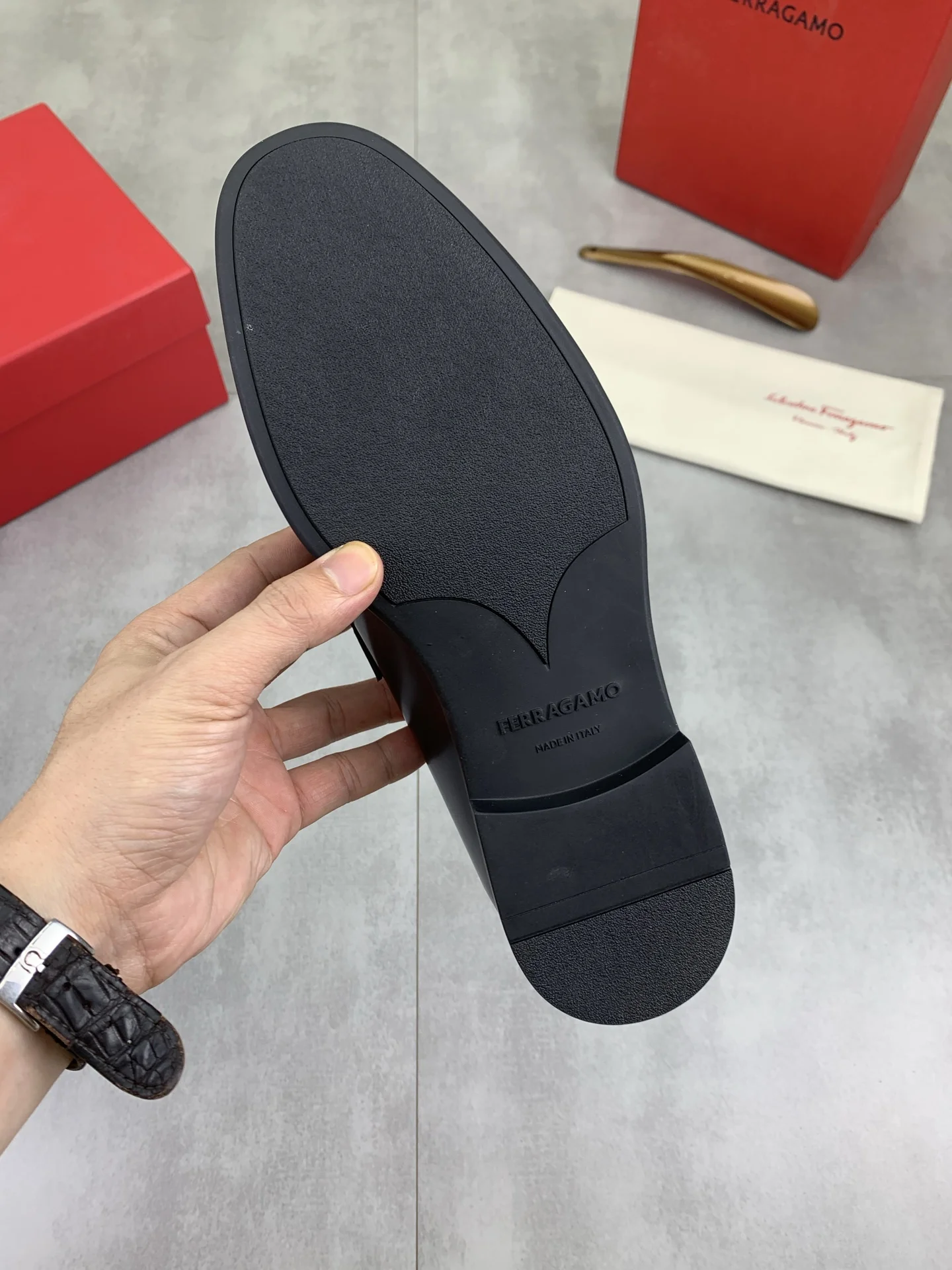 FERRAGAMO Formal Shoes Calf Leather Black-Silver EU39-44 C80202609110931 - Image 8