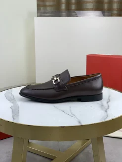 FERRAGAMO Formal Shoes Calf Leather Brown-Silver EU39-44 C80202609110933