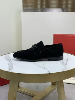 FERRAGAMO Formal Shoes Calf Suede Black EU39-44 C80202609110935
