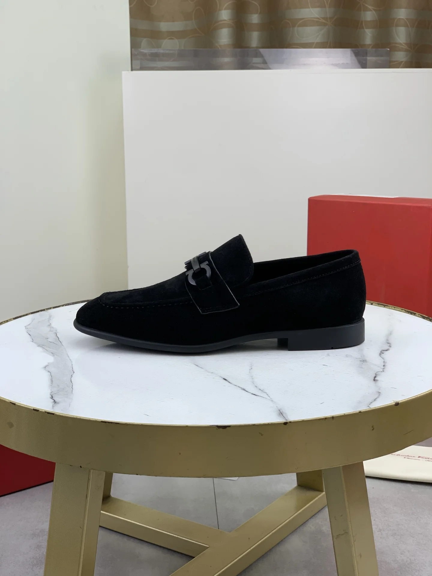 FERRAGAMO Formal Shoes Calf Suede Black EU39-44 C80202609110935