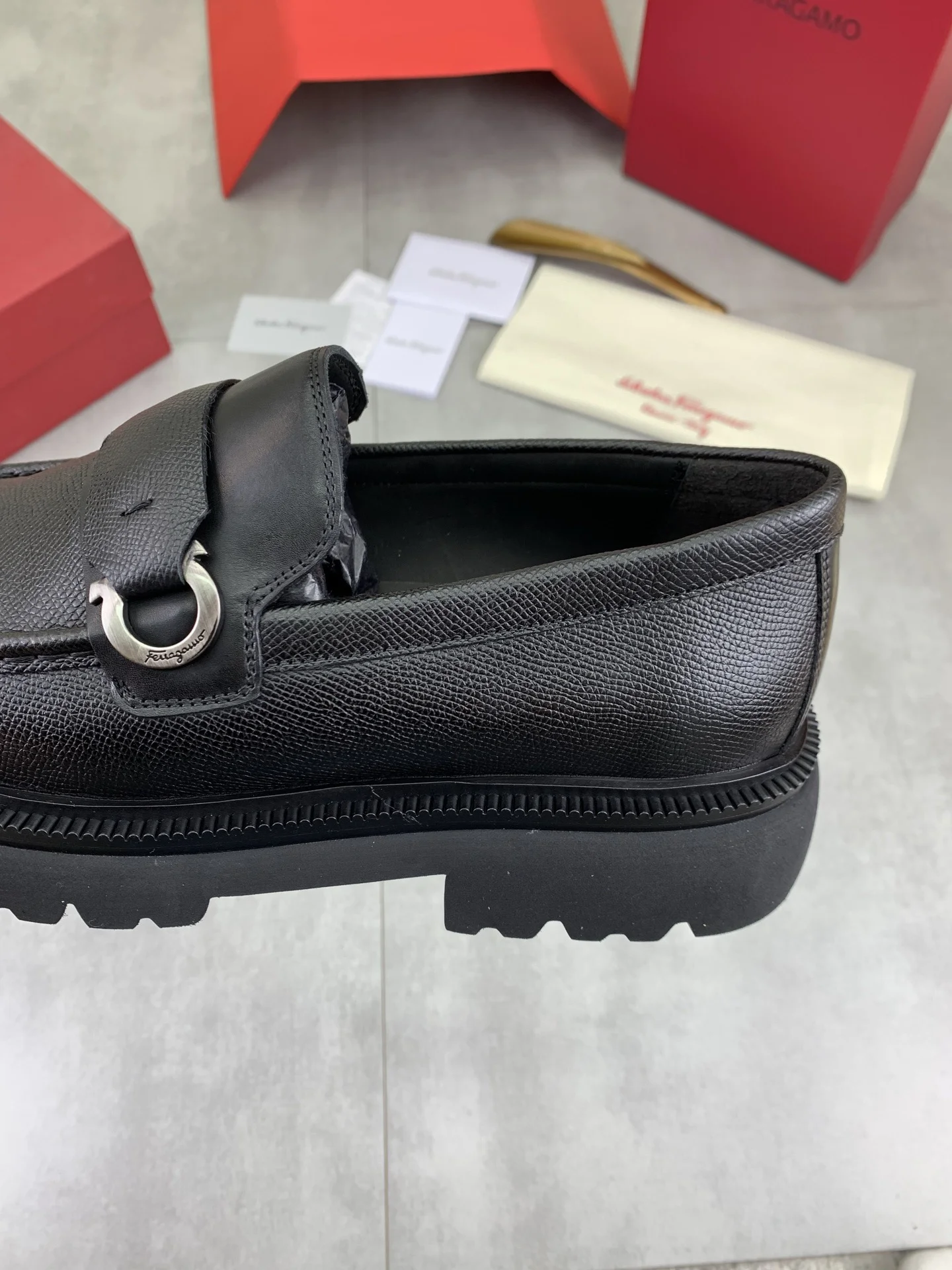 FERRAGAMO Formal Shoes Calfskin Leather Black EU39-45 C80202609111086 - Image 7