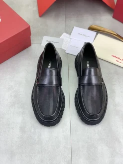 Alternative view of FERRAGAMO Formal Shoes Calfskin Leather Black-Silver EU39-45 C80202609111085