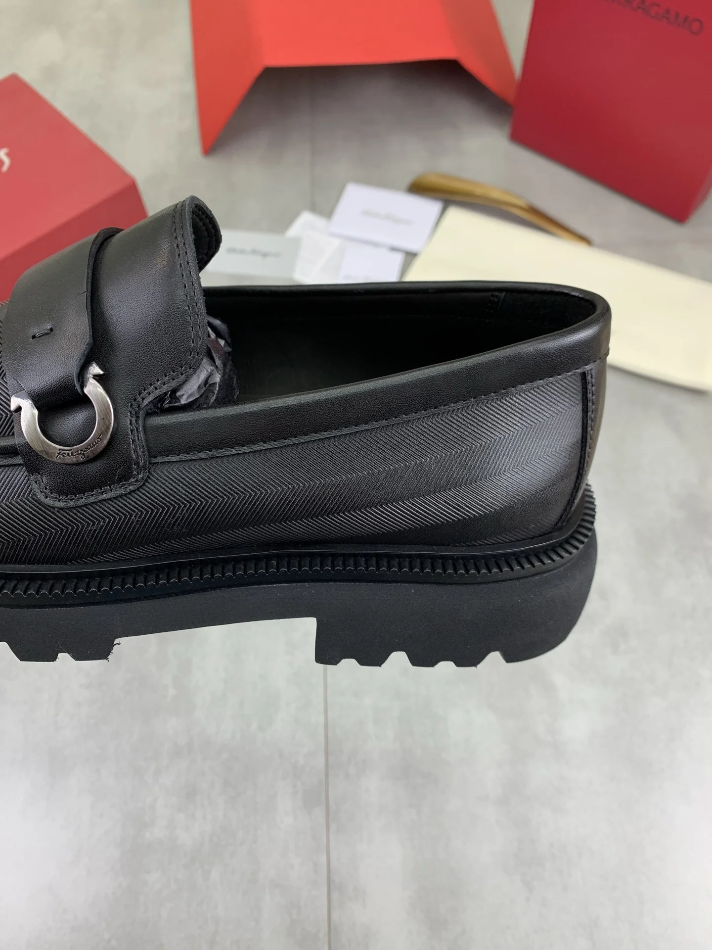 FERRAGAMO Formal Shoes Calfskin Leather Black-Silver EU39-45 C80202609111085 - Image 7