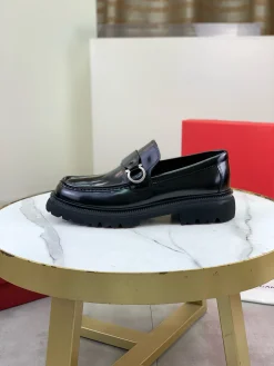 FERRAGAMO Formal Shoes Calfskin Leather Black-Silver EU39-45 C80202609111090