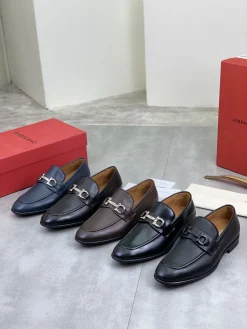 Alternative view of FERRAGAMO Formal Shoes Calfskin Leather Blue-Silver EU39-44 C80202609110934
