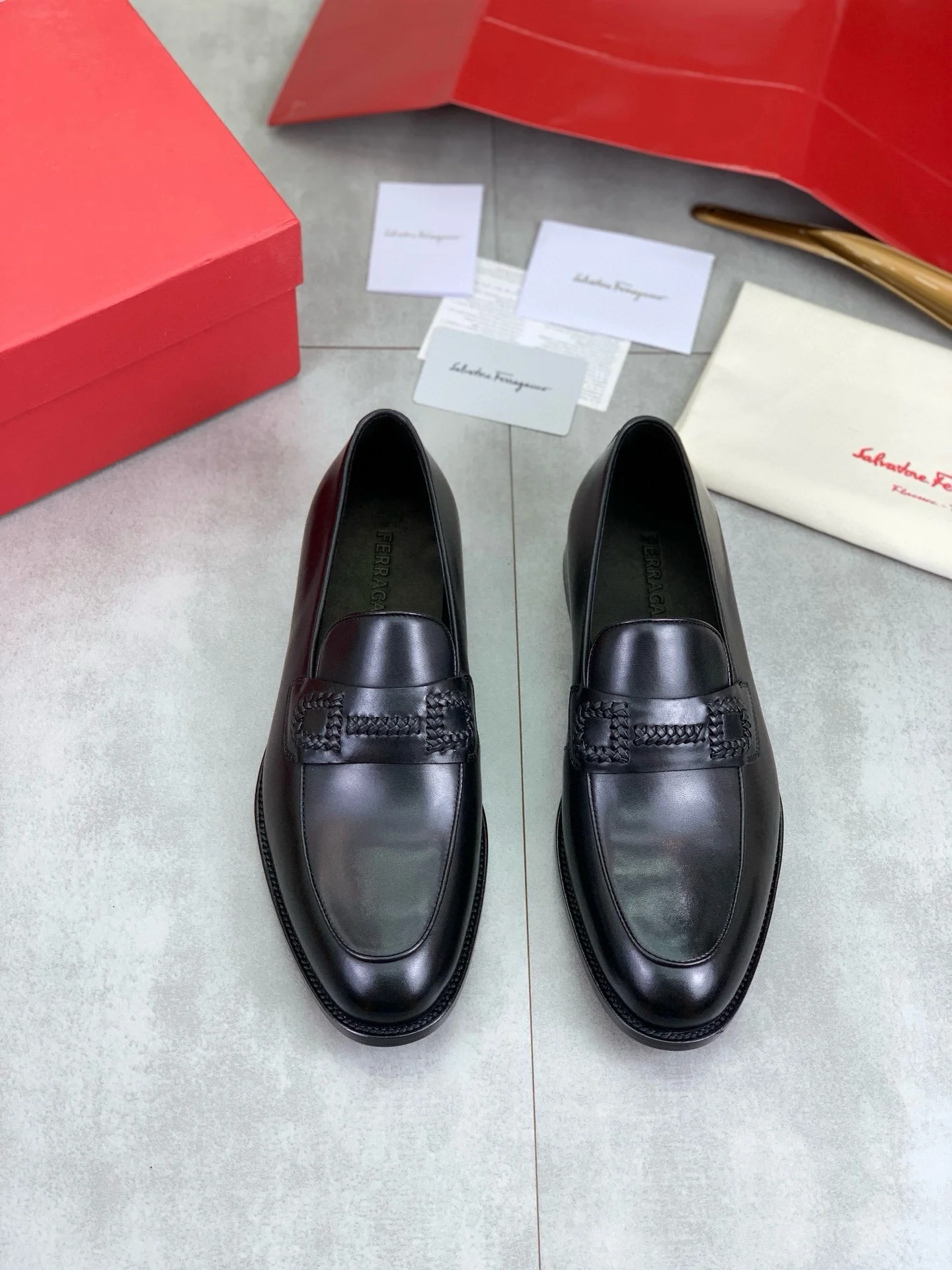 FERRAGAMO Formal Shoes Leather Black EU39-44 D80202609110967 - Image 2