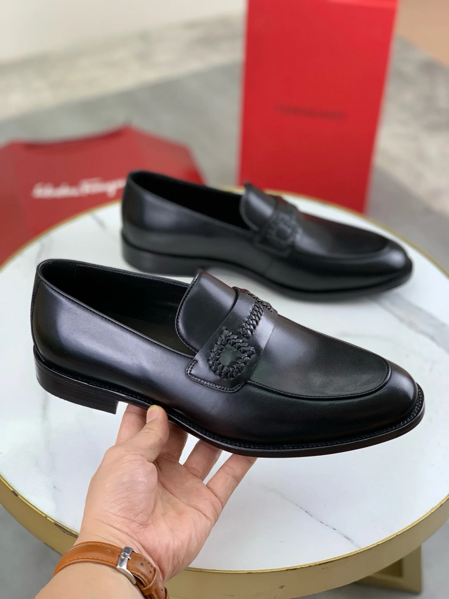 FERRAGAMO Formal Shoes Leather Black EU39-44 D80202609110967 - Image 3