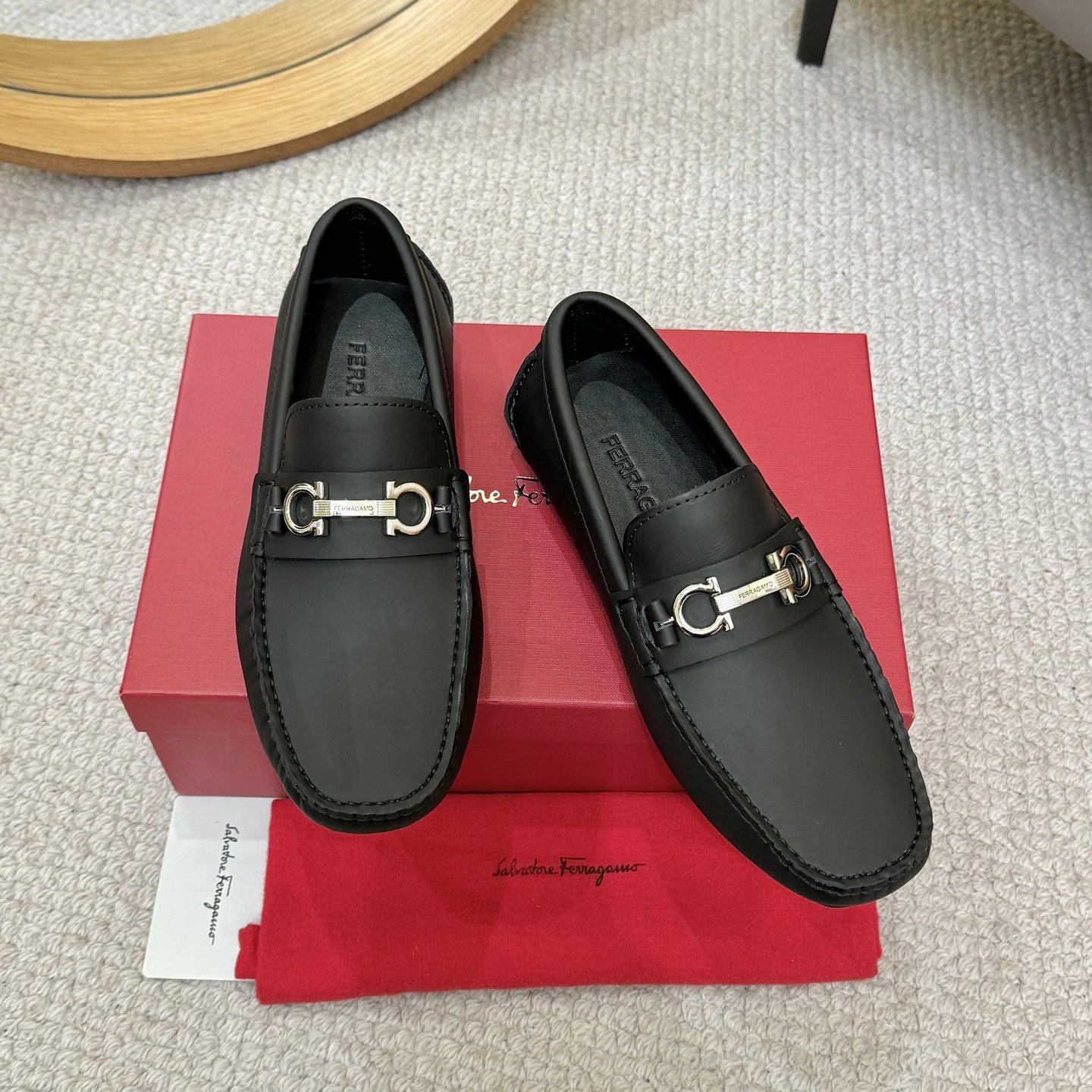 FERRAGAMO Loafers Black-Silver B00202609110171