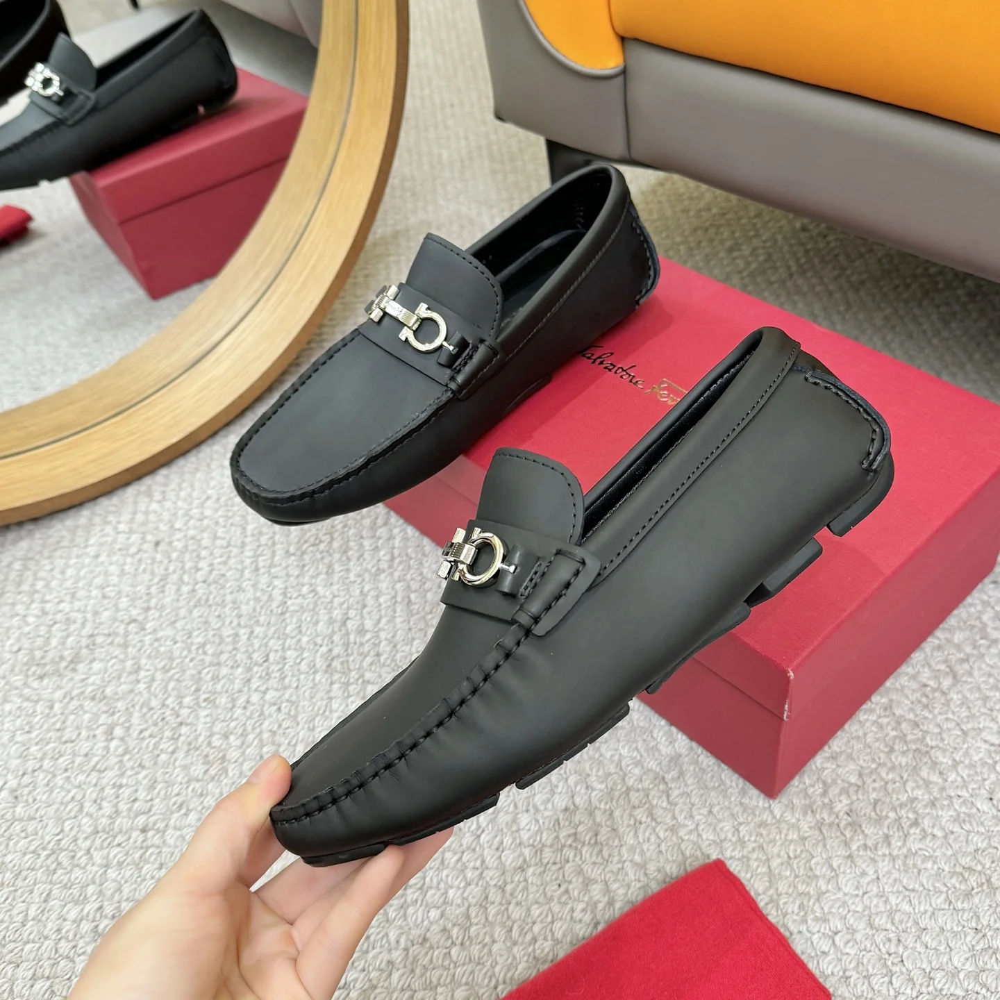 FERRAGAMO Loafers Black-Silver B00202609110171 - Image 4