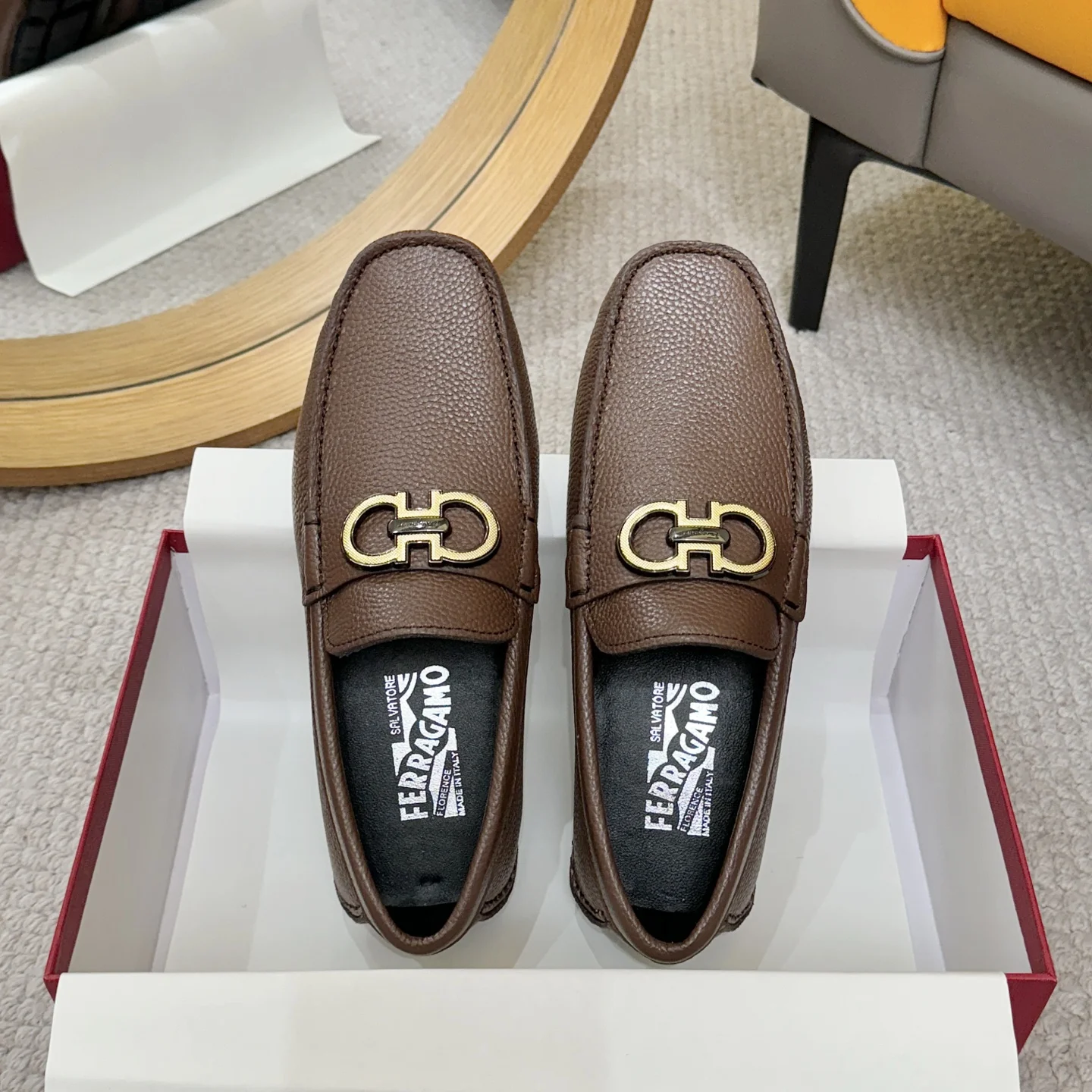 FERRAGAMO Loafers Brown-Gold B00202609110170 - Image 2
