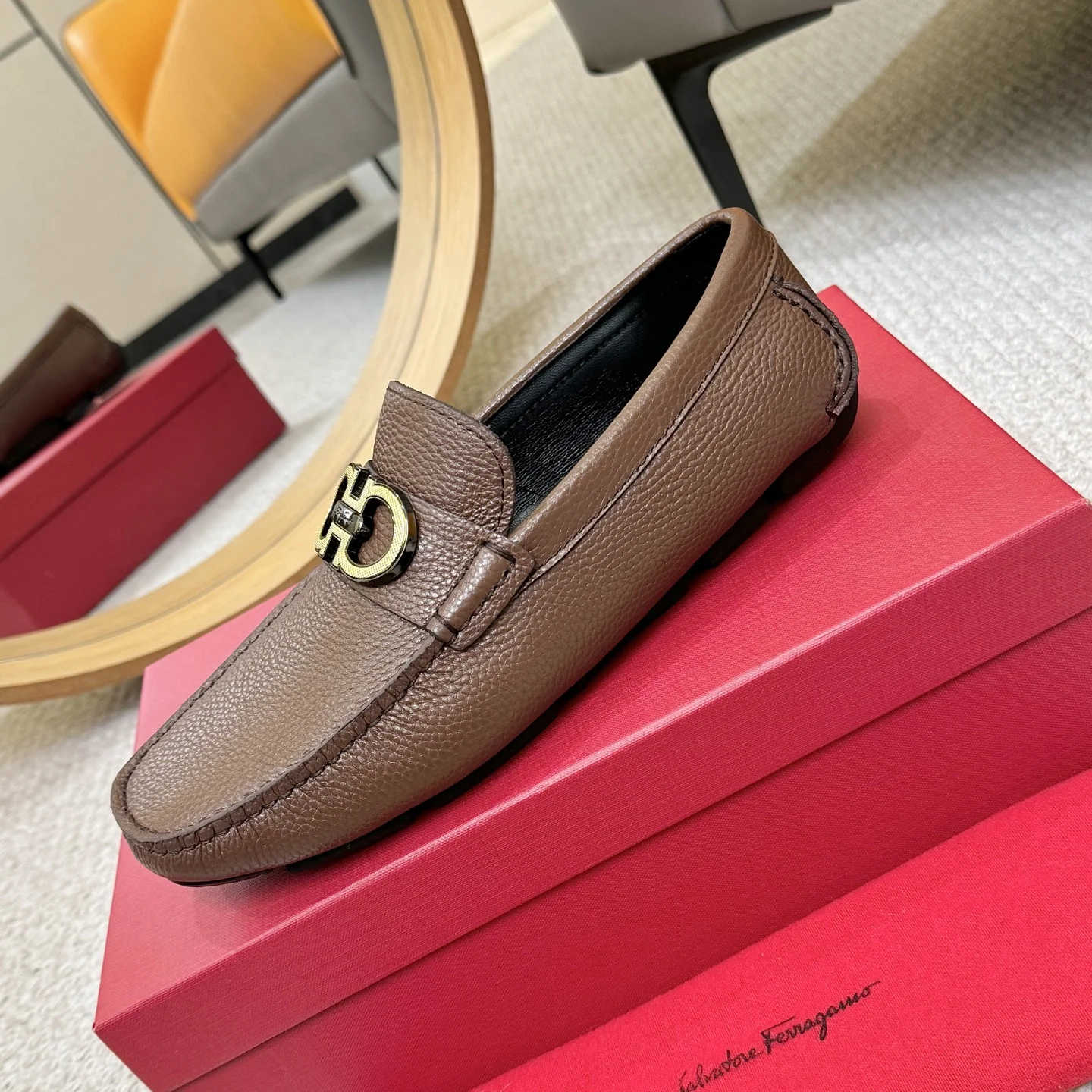 FERRAGAMO Loafers Brown-Gold B00202609110170 - Image 6