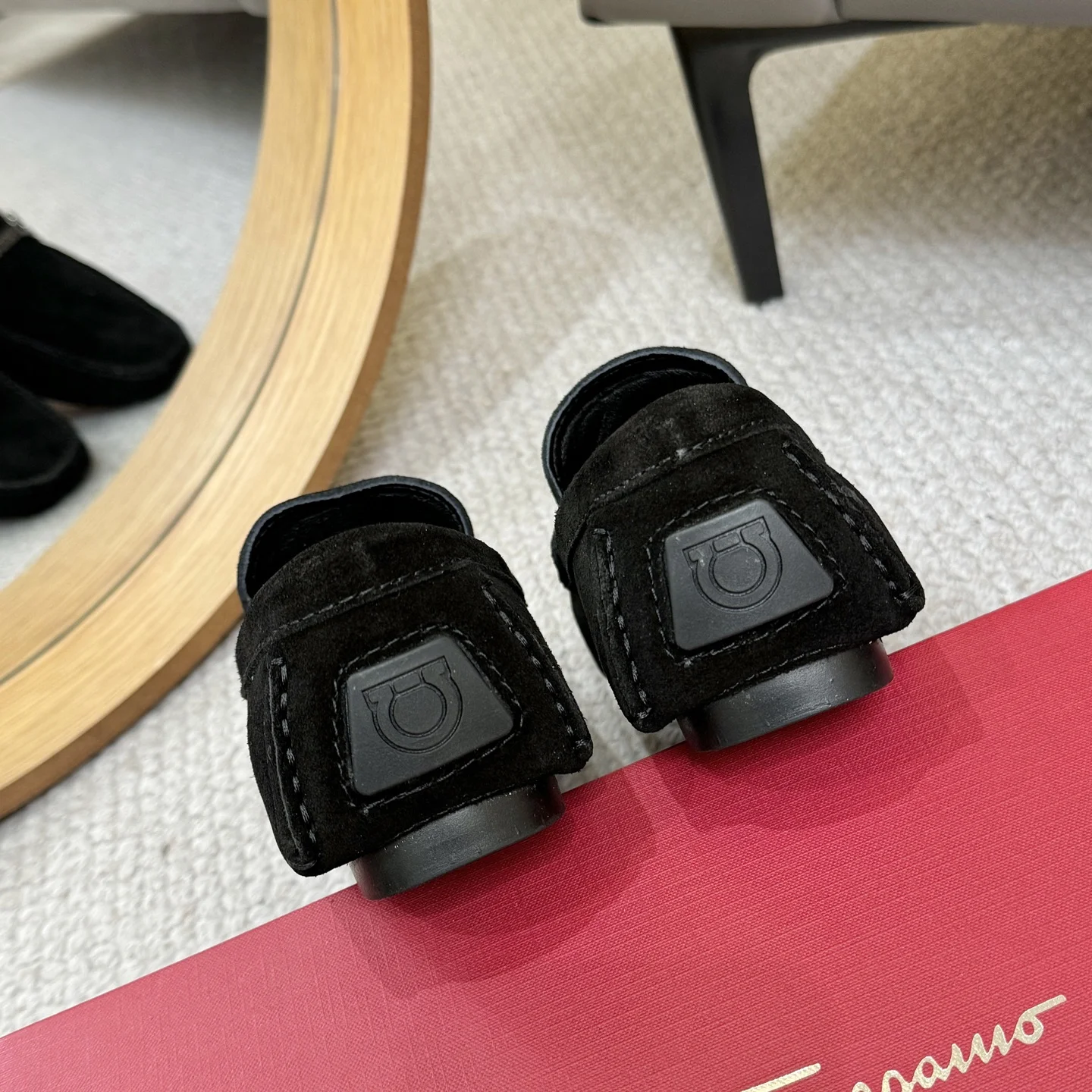 FERRAGAMO Loafers Calfskin Leather Black-Silver EU38-46 B00202609110165 - Image 9