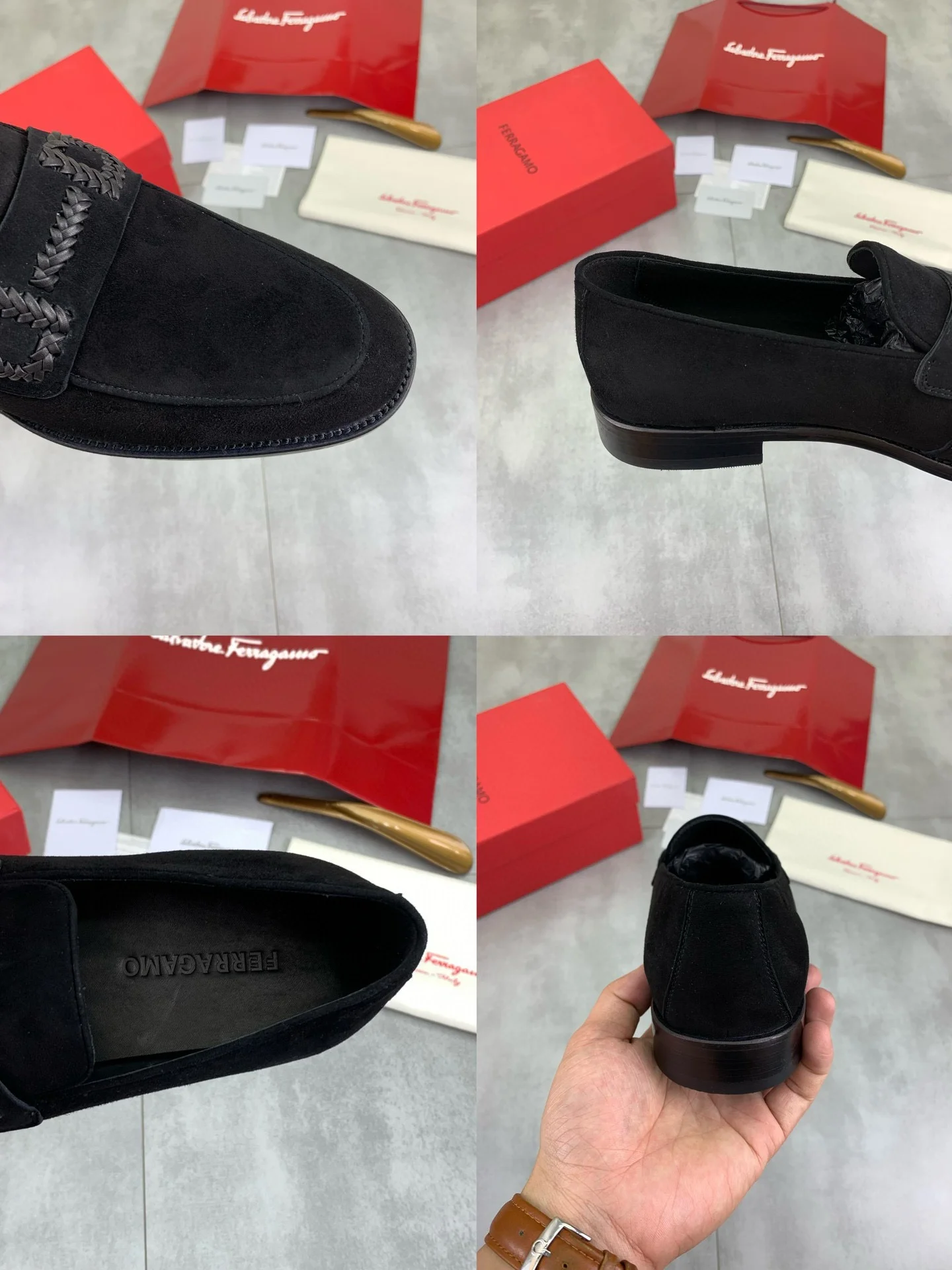 FERRAGAMO Loafers Leather Black EU39-44 D80202609110968 - Image 9